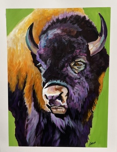 Happy Bison - (c)2026 Lauren Parish Art