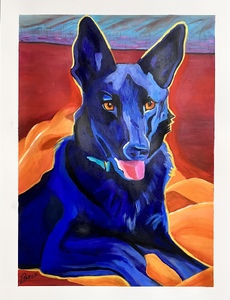 My Blue Dog - (c)2026 Lauren Parish Art